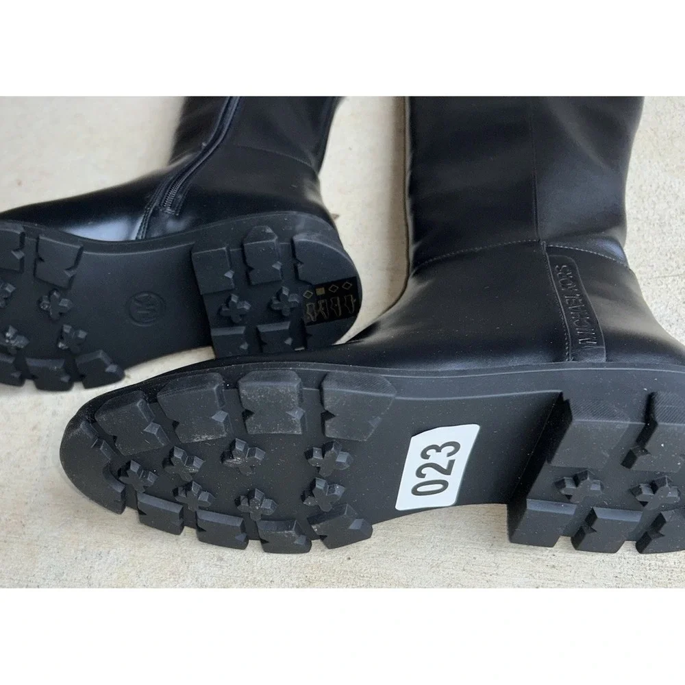 NEW/NO BOX Michael Kors Ridley Riding Boots Black, Size 8M Lug Sole - Picture 6 of 8